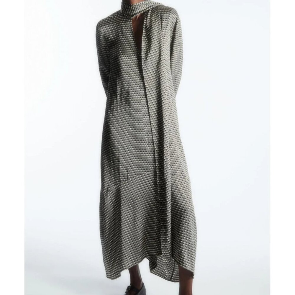 COS Gorgeous Oversize Geometric Scarf Dress EUR 44 US 12  - 14 NWT